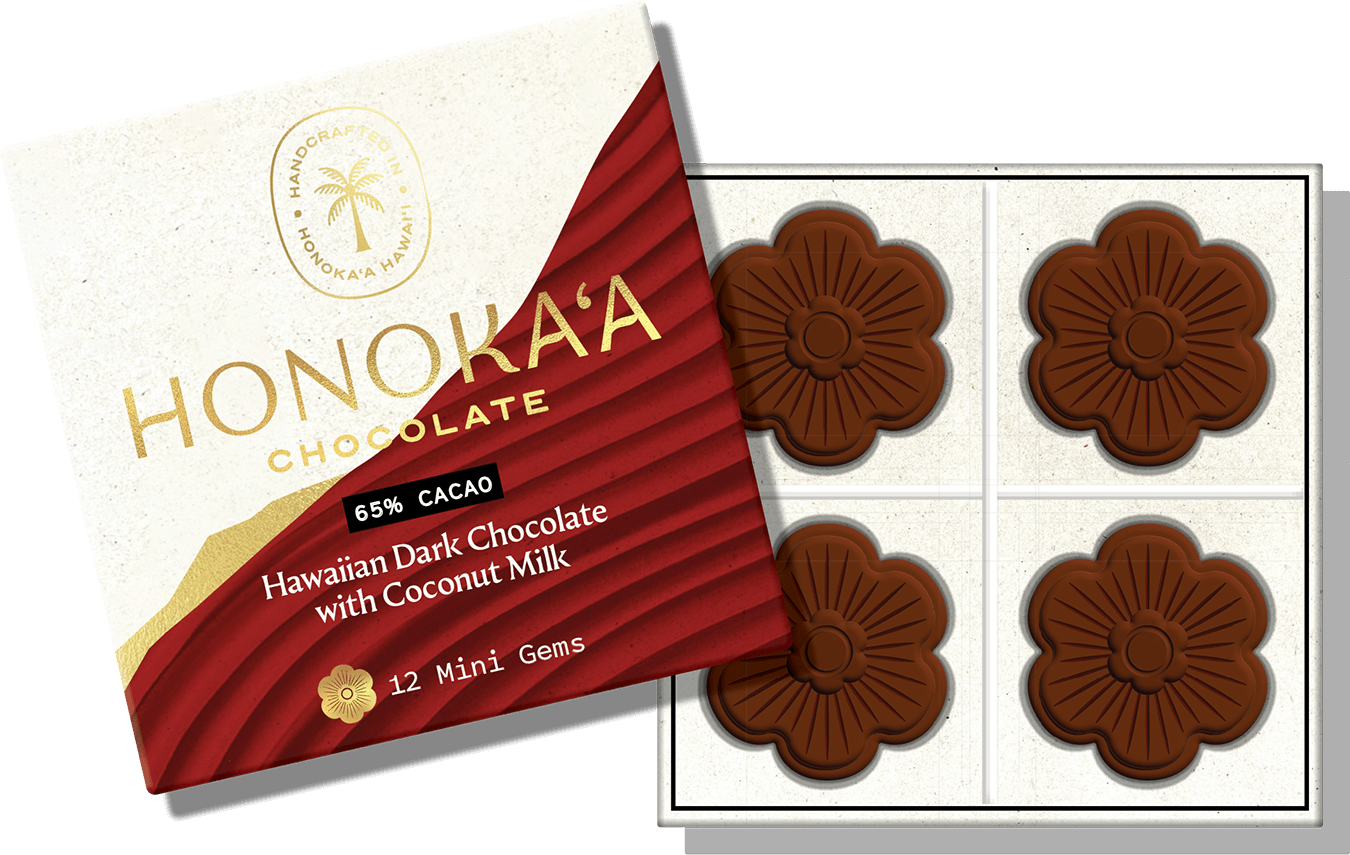 Floral Gem Box: Hawaiian Dark Chocolate with Coconut Milk